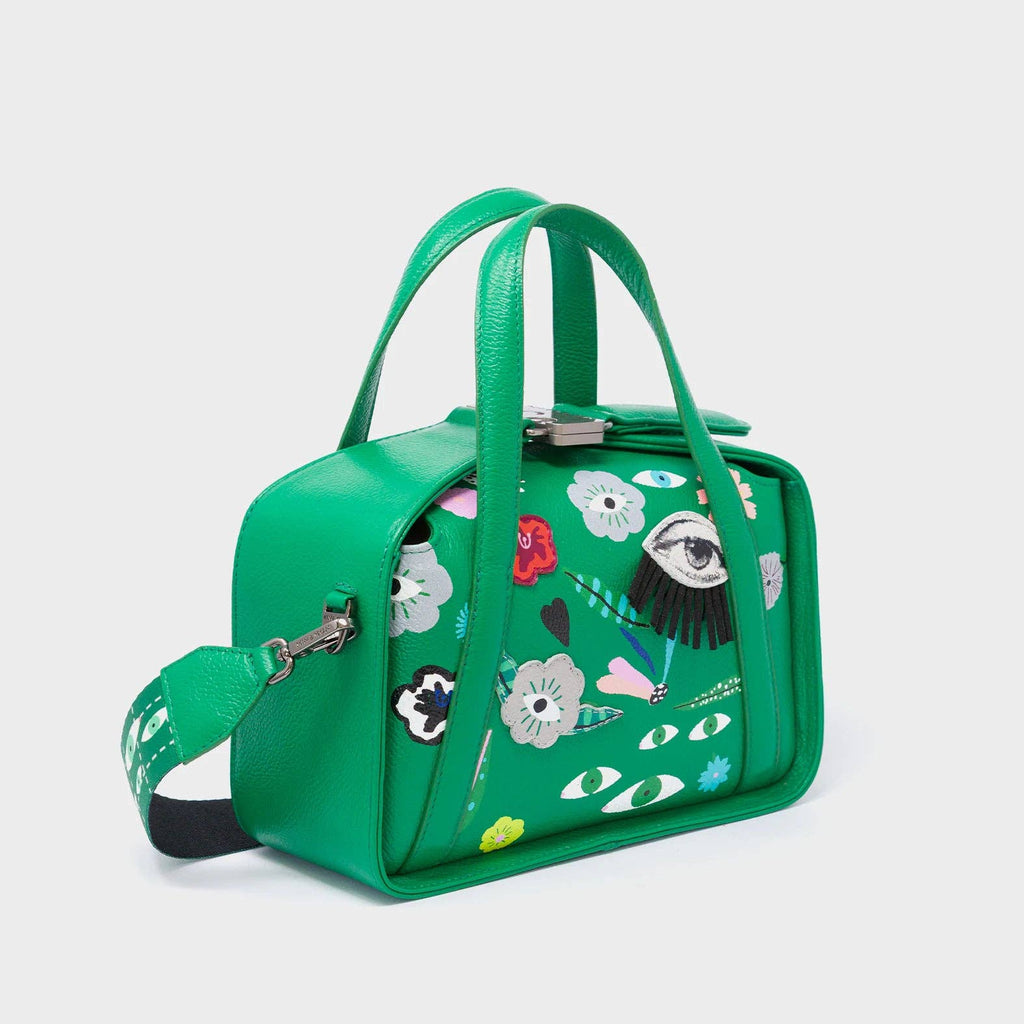 Min & Mon - Benji Small Crossbody Irish Green Leather Bag - Floralia Design