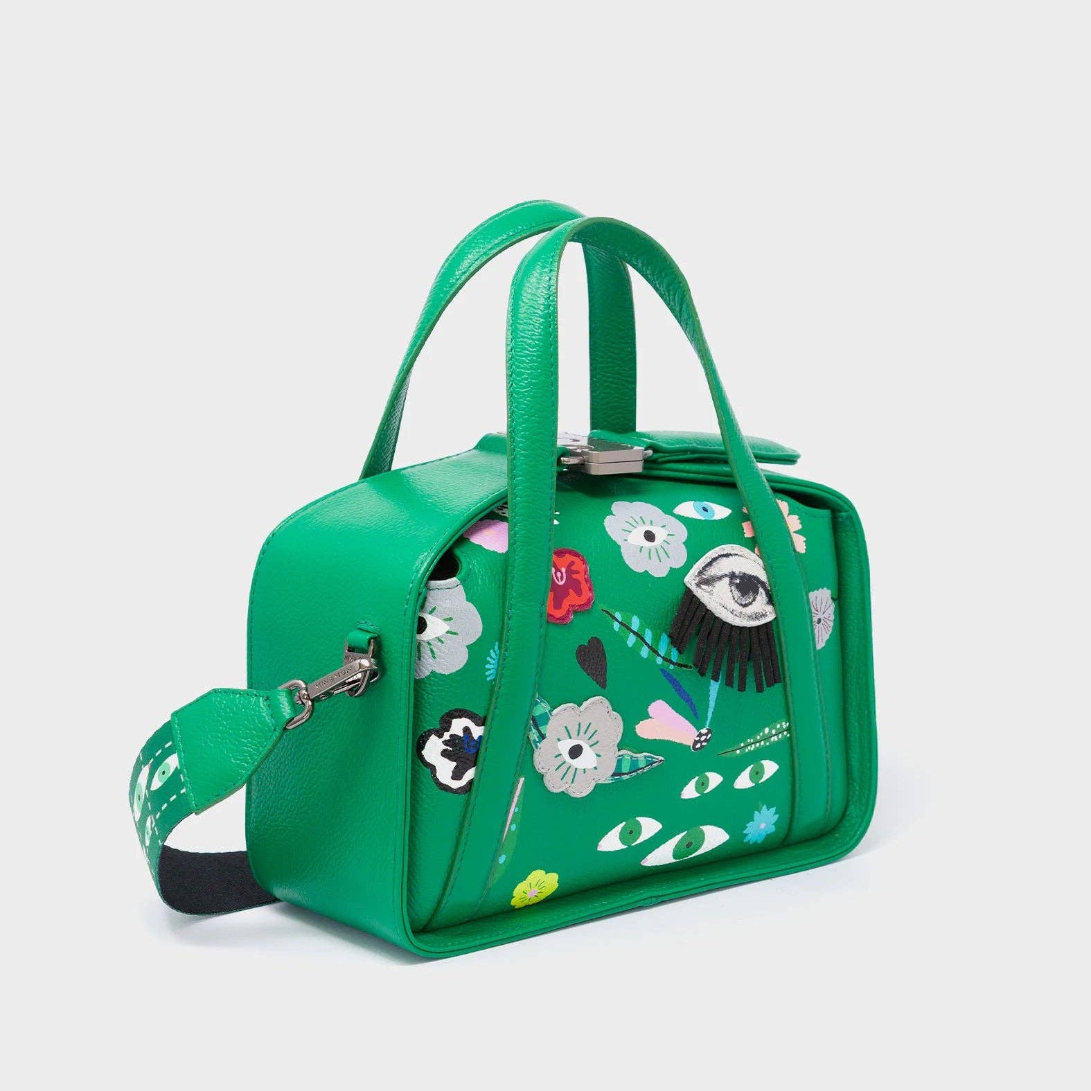 Min & Mon - Benji Small Crossbody Irish Green Leather Bag - Floralia Design