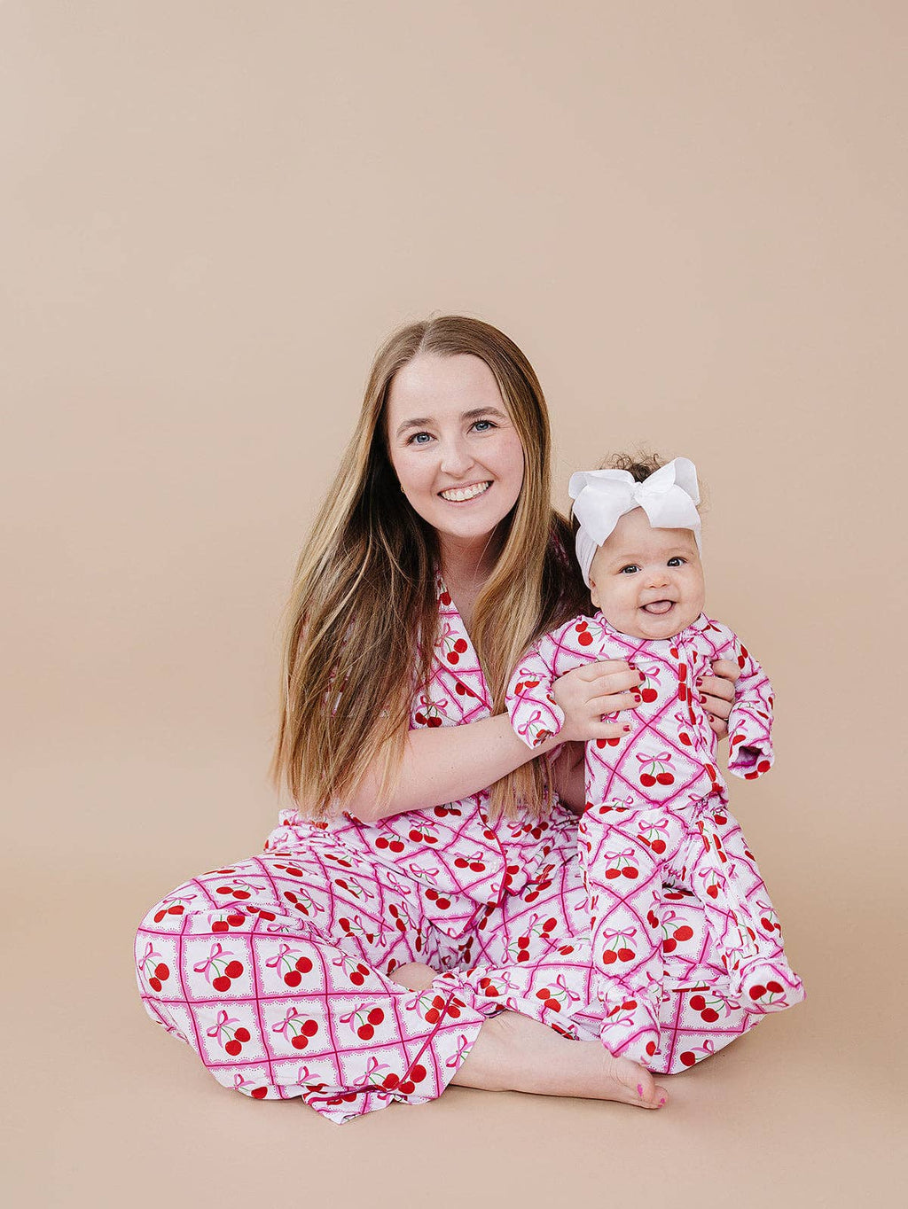 Lucky Panda Kids Bamboo Zip Romper - Cherry Bow