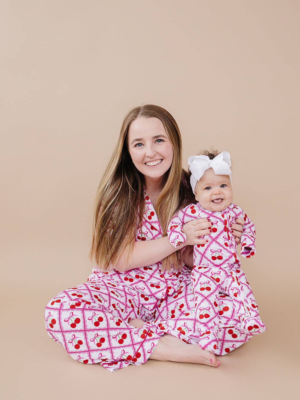 Lucky Panda Kids Bamboo Zip Romper - Cherry Bow