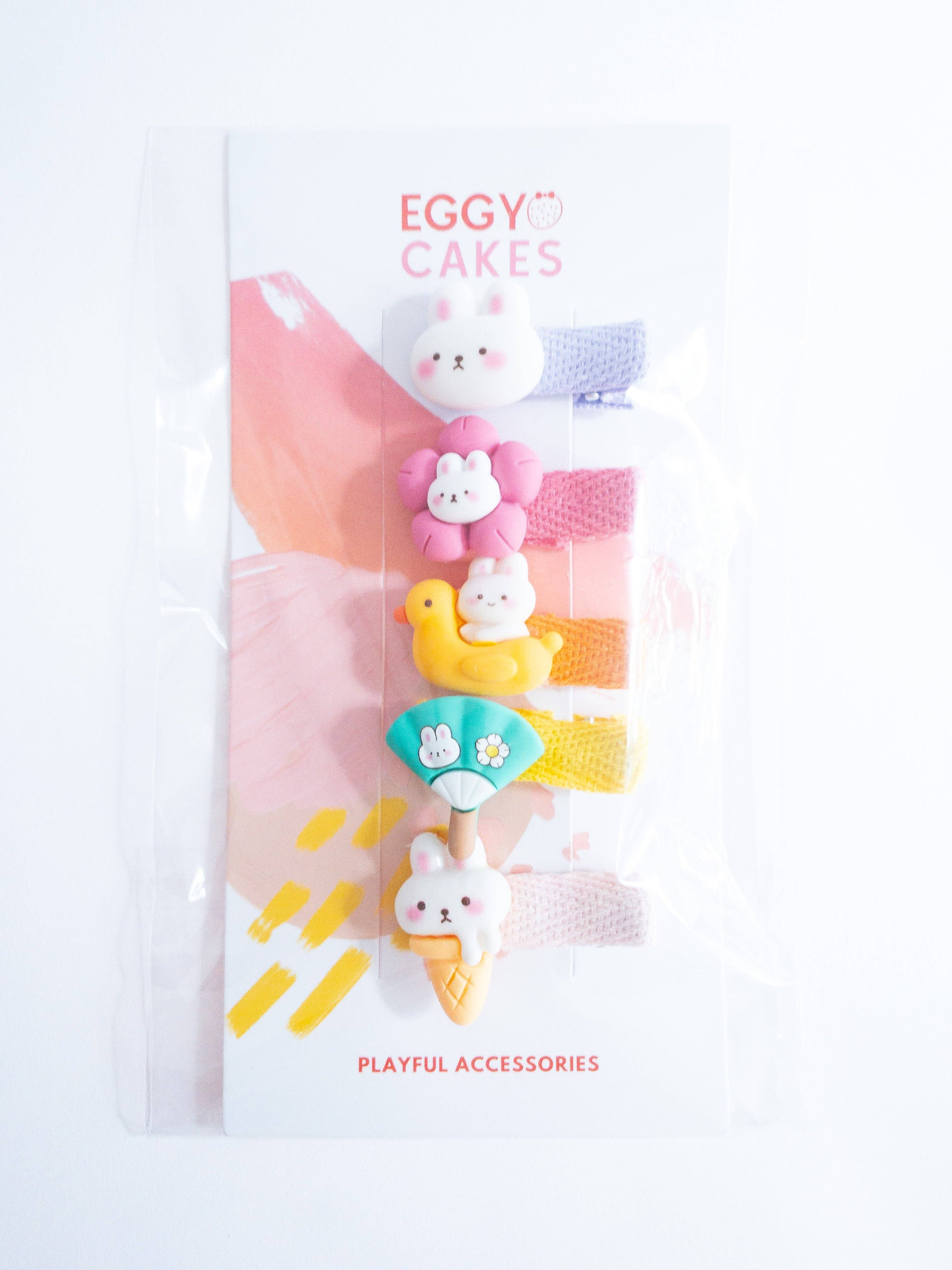 Eggy Cakes - Melty Ice Cream Bunny Hair Clips