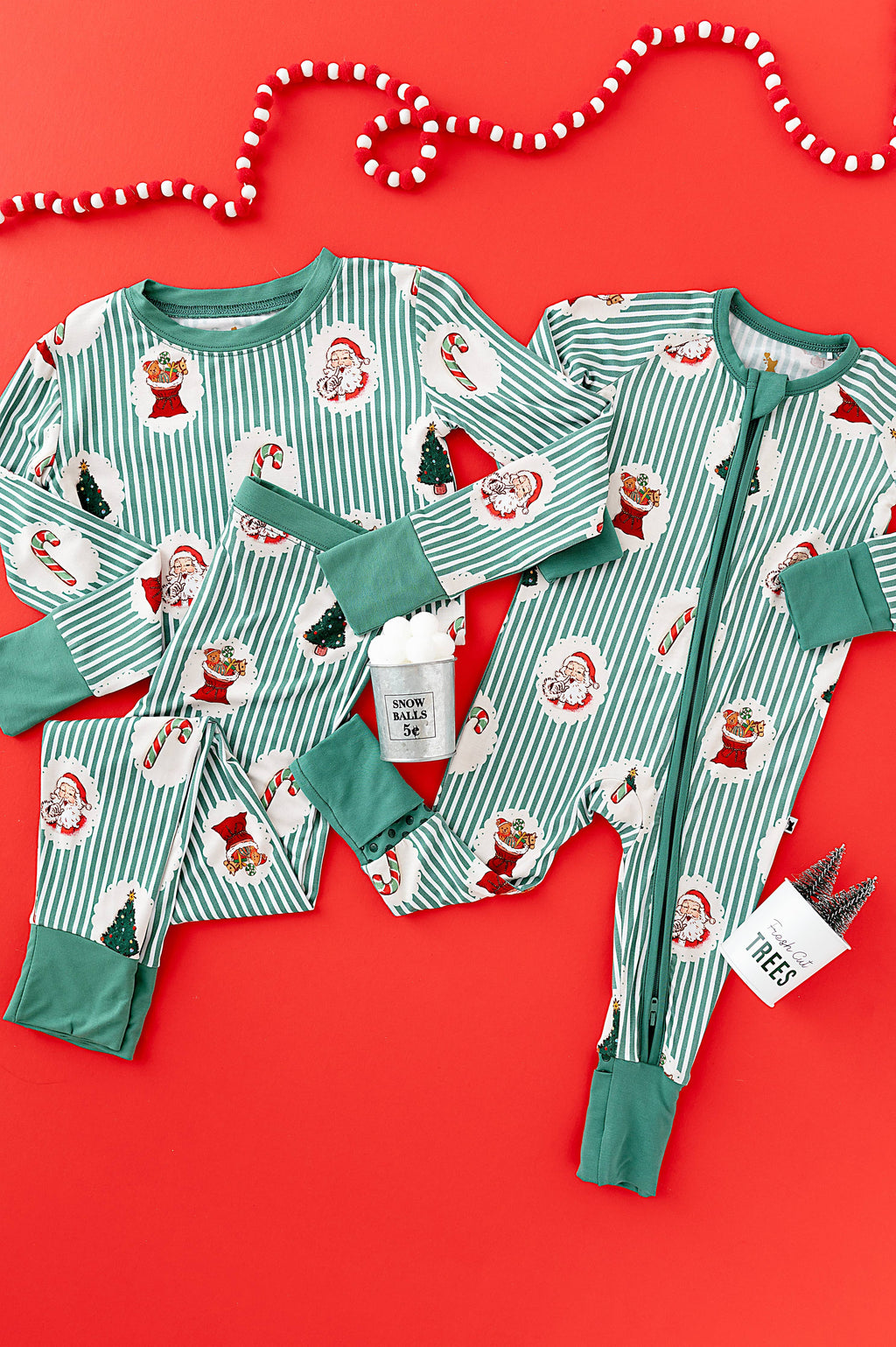 Kiki + Lulu Convertible Footie - Christmas Classic Stripe