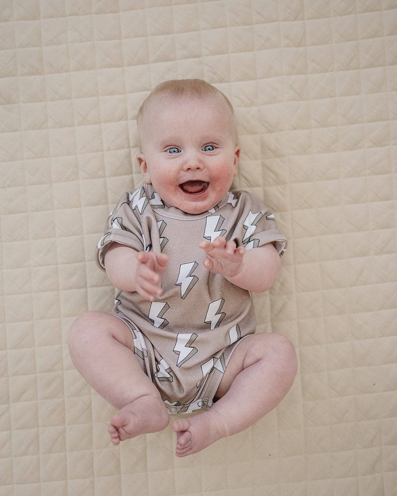 Lucky Panda Kids - Cotton Romper - Electric Beige