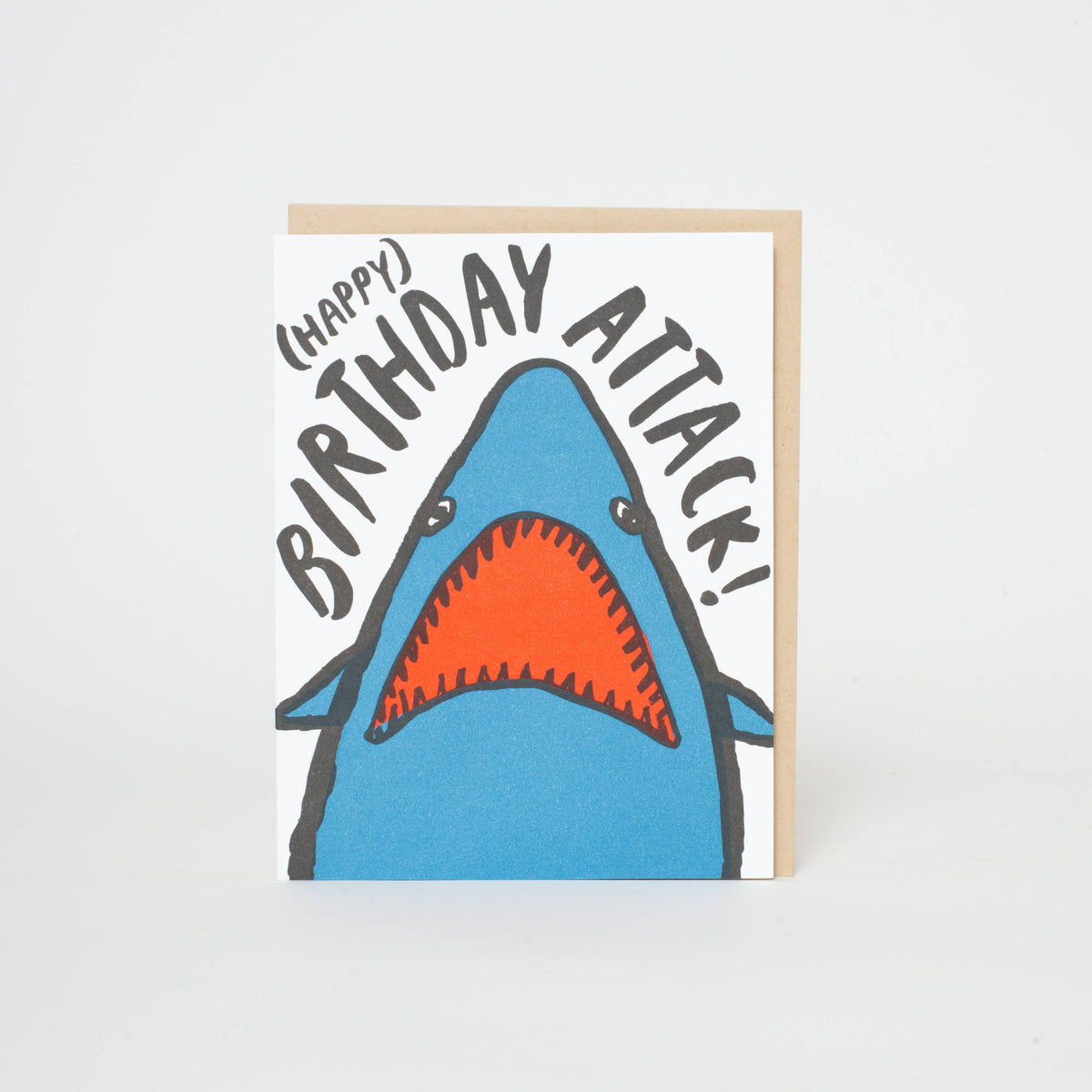 Egg Press Greeting Card - Shark Birthday Attack!