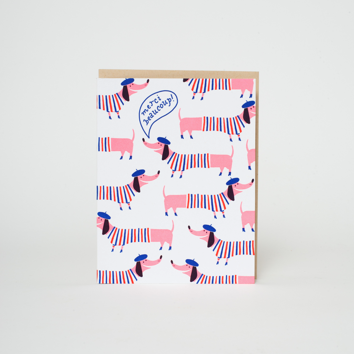 Egg Press Greeting Card - Merci Wiener Dogs
