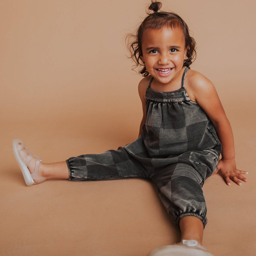 RAGS Strappy Jumper - Black Denim Check