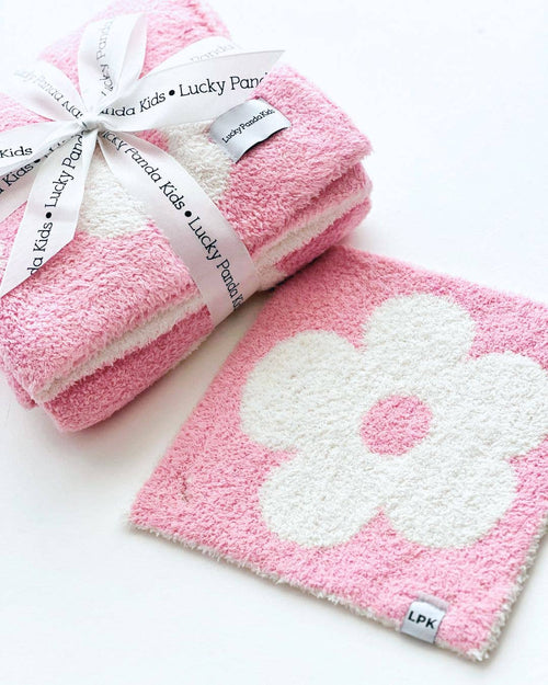 Lucky Panda Kids Lovey - Daisy Plush Pink