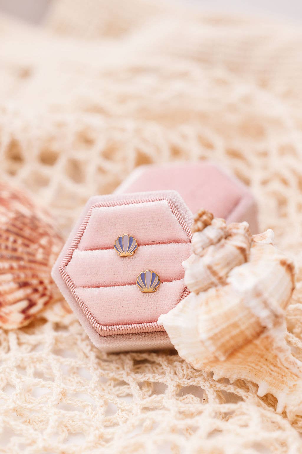 Desert Peach - Mermaid Seashell Stud Earrings