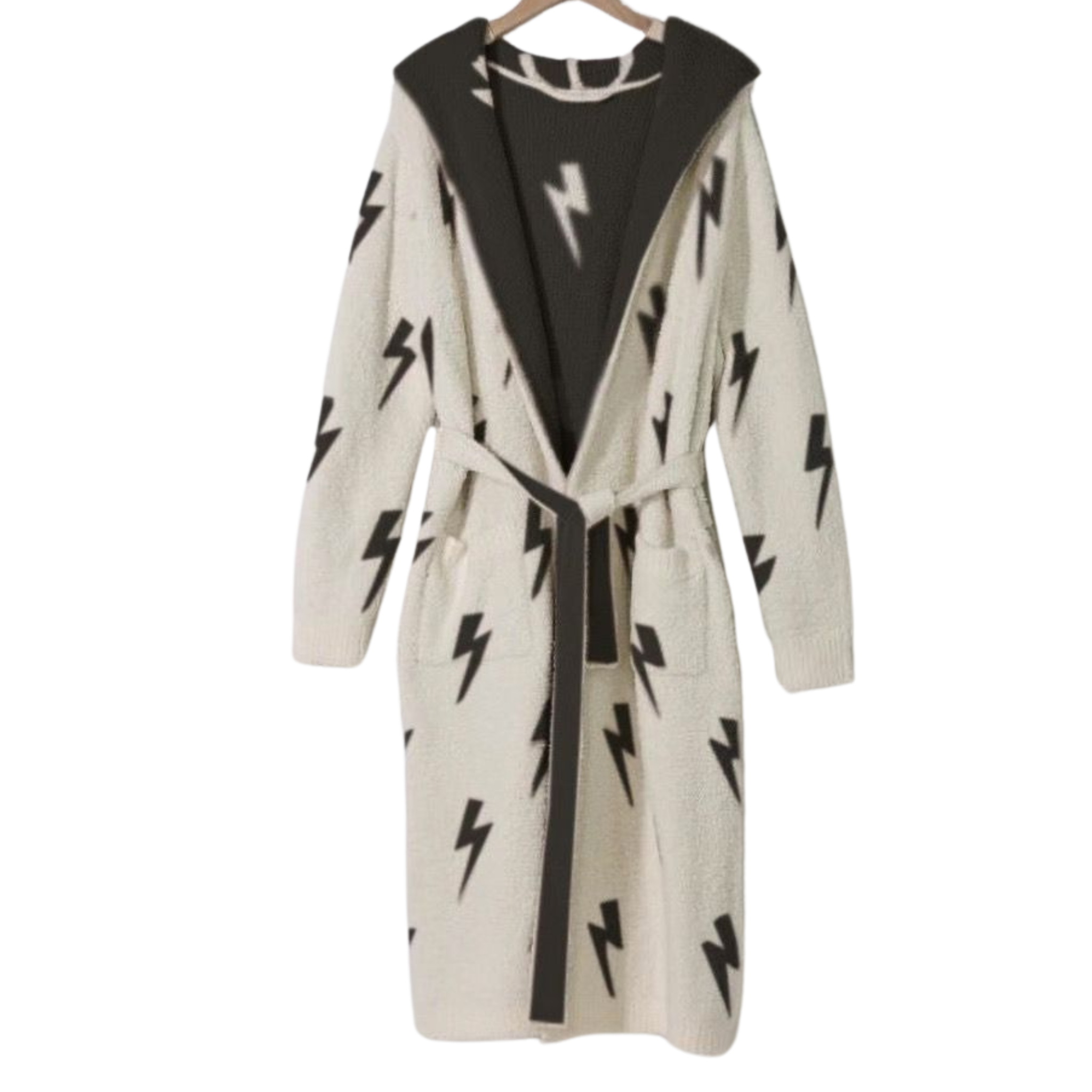 Local Beach Luxe Robe - Lightning Bolt (Sand/Cream)