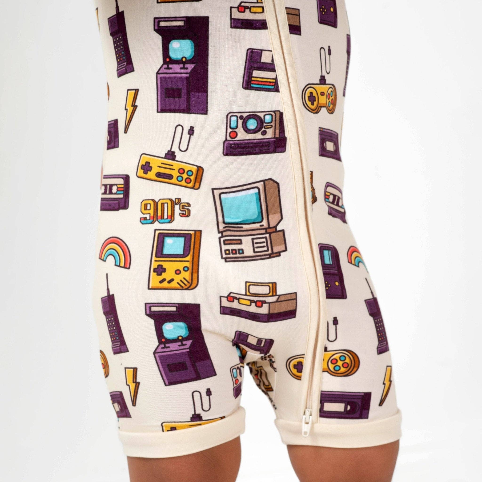 Jammie Session Bamboo Short Romper - 90's Retro
