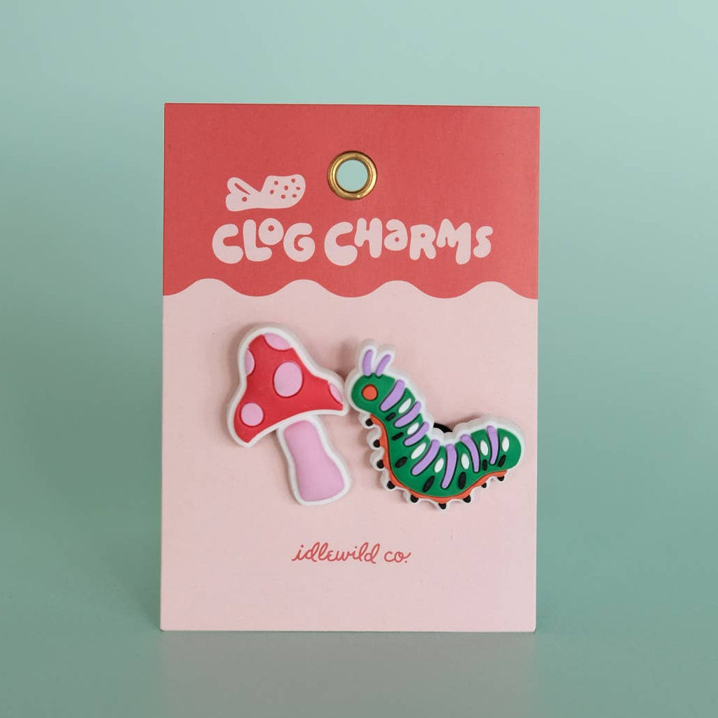 Idlewild Co. Croc Clog Charms - Mushroom & Caterpillar