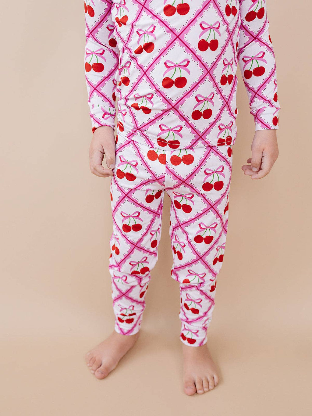 Lucky Panda Kids Bamboo PJs - Cherry Bow