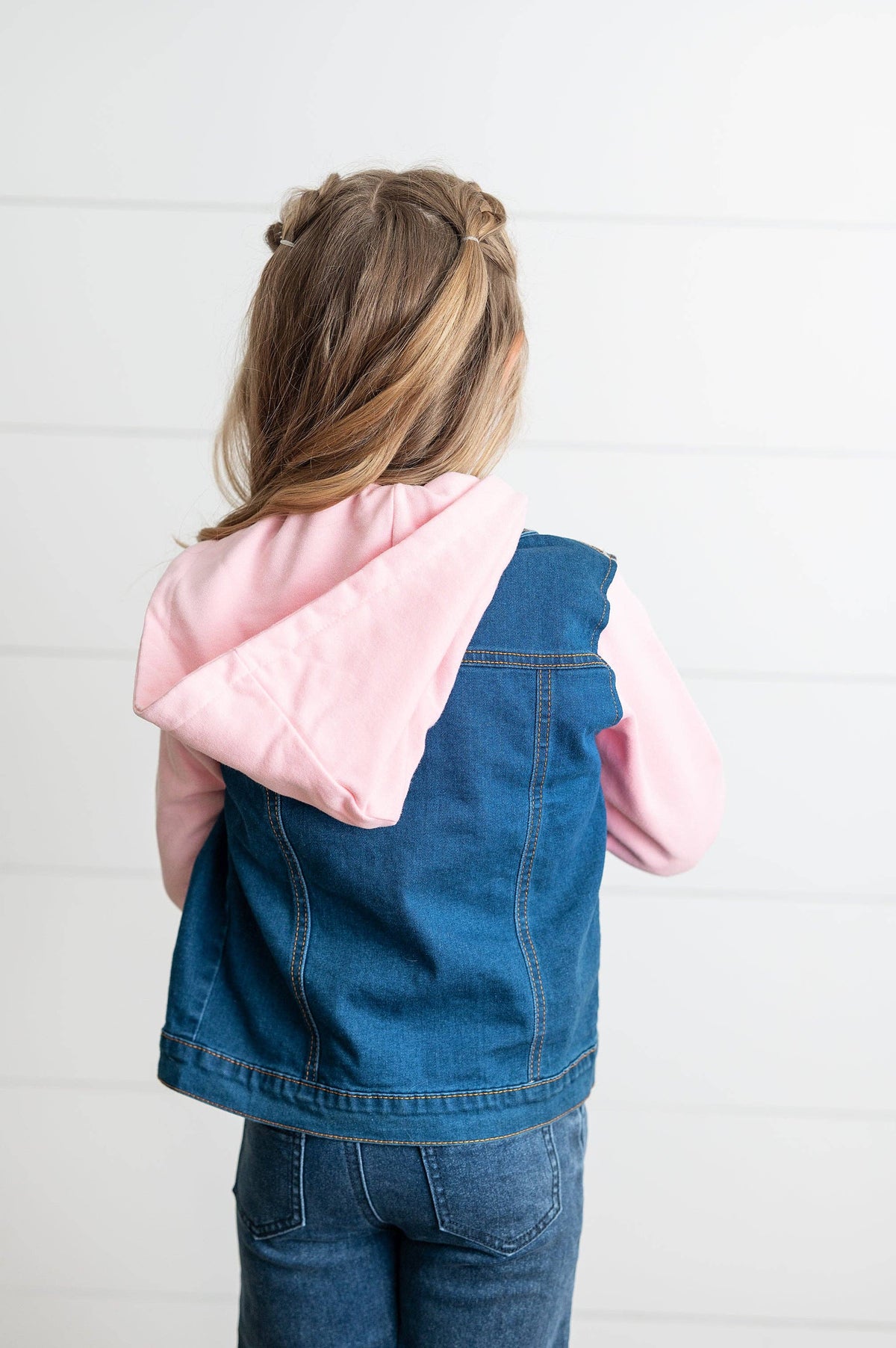 Oopsie Daisy - Hooded Denim Jacket - Pink