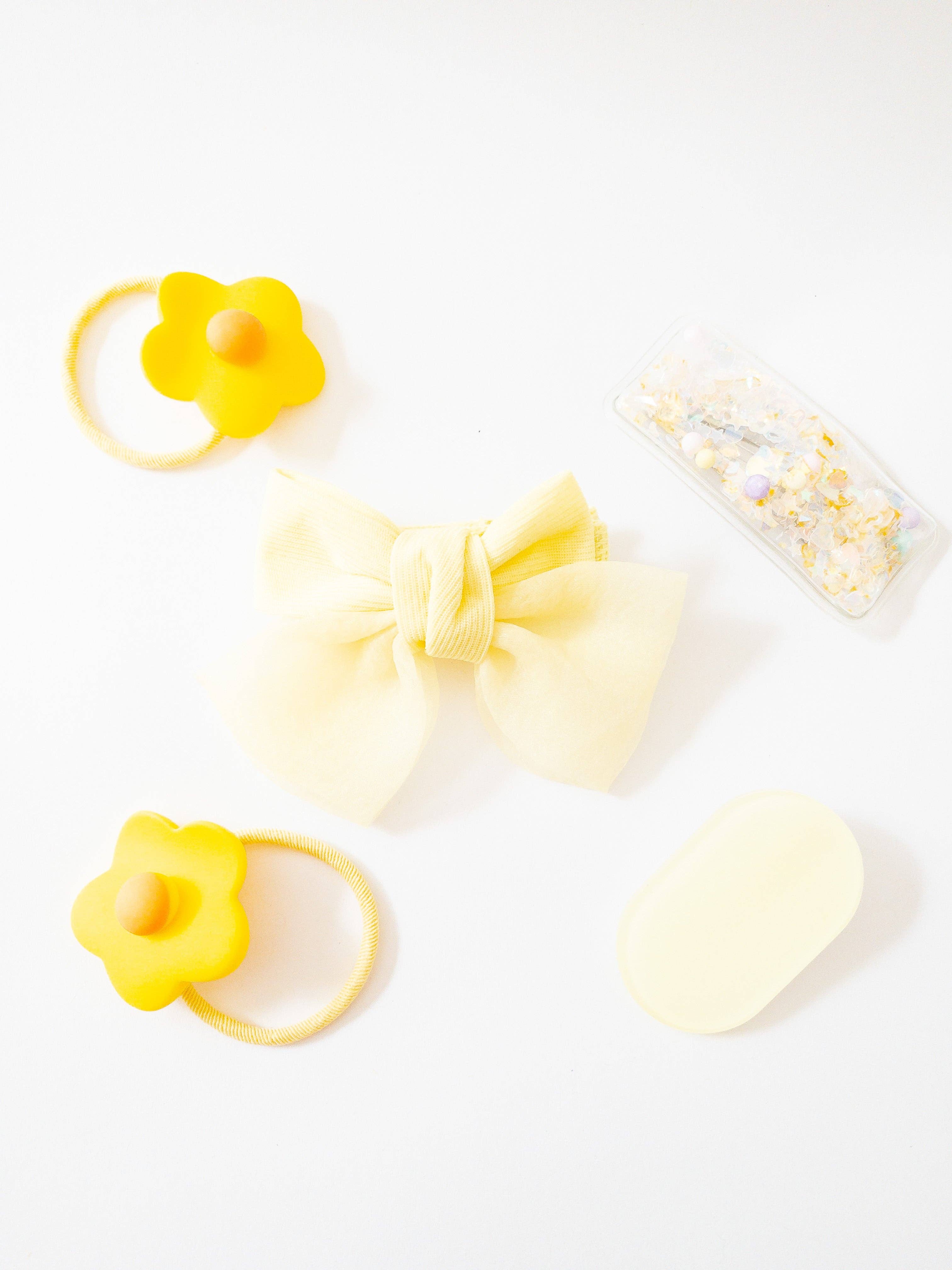 Eggy Cakes - Shay Bow and Confetti 5 Piece Hair Clip Set