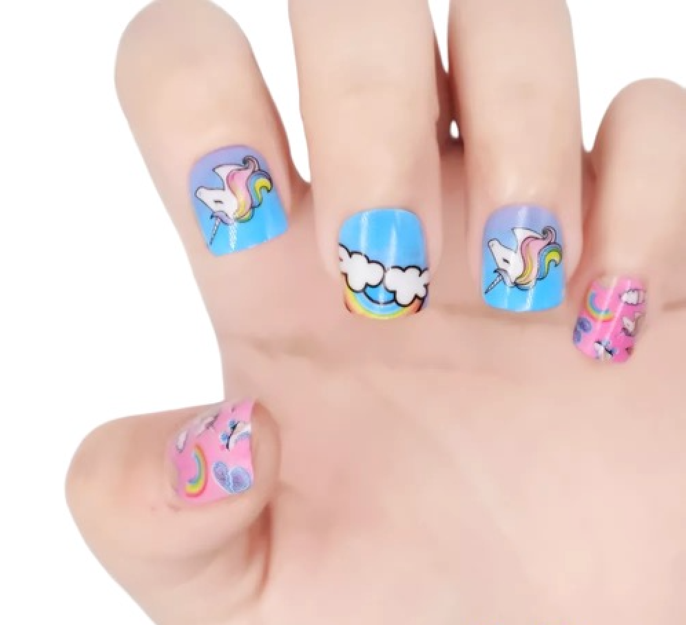 Polish Me Silly Press On Nails - Rainbow Unicorn