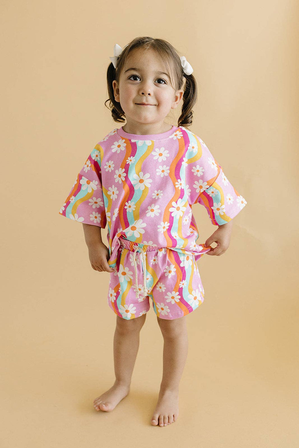 Lucky Panda Kids Shorts Set - Groovy Daisy