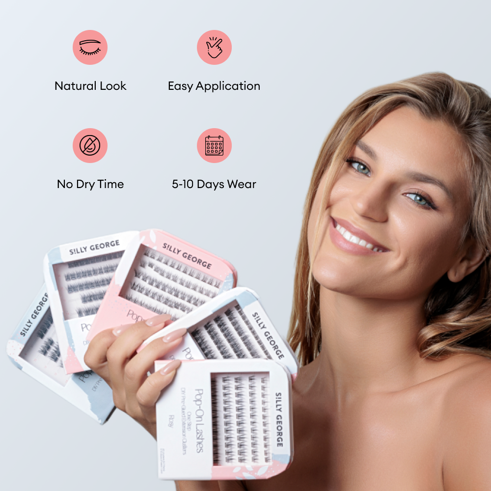 Silly George Pop-On Lashes - Bloom Black