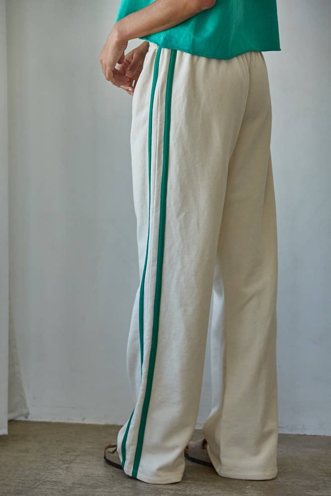 Women's Knit  French Terry Pants - Cream