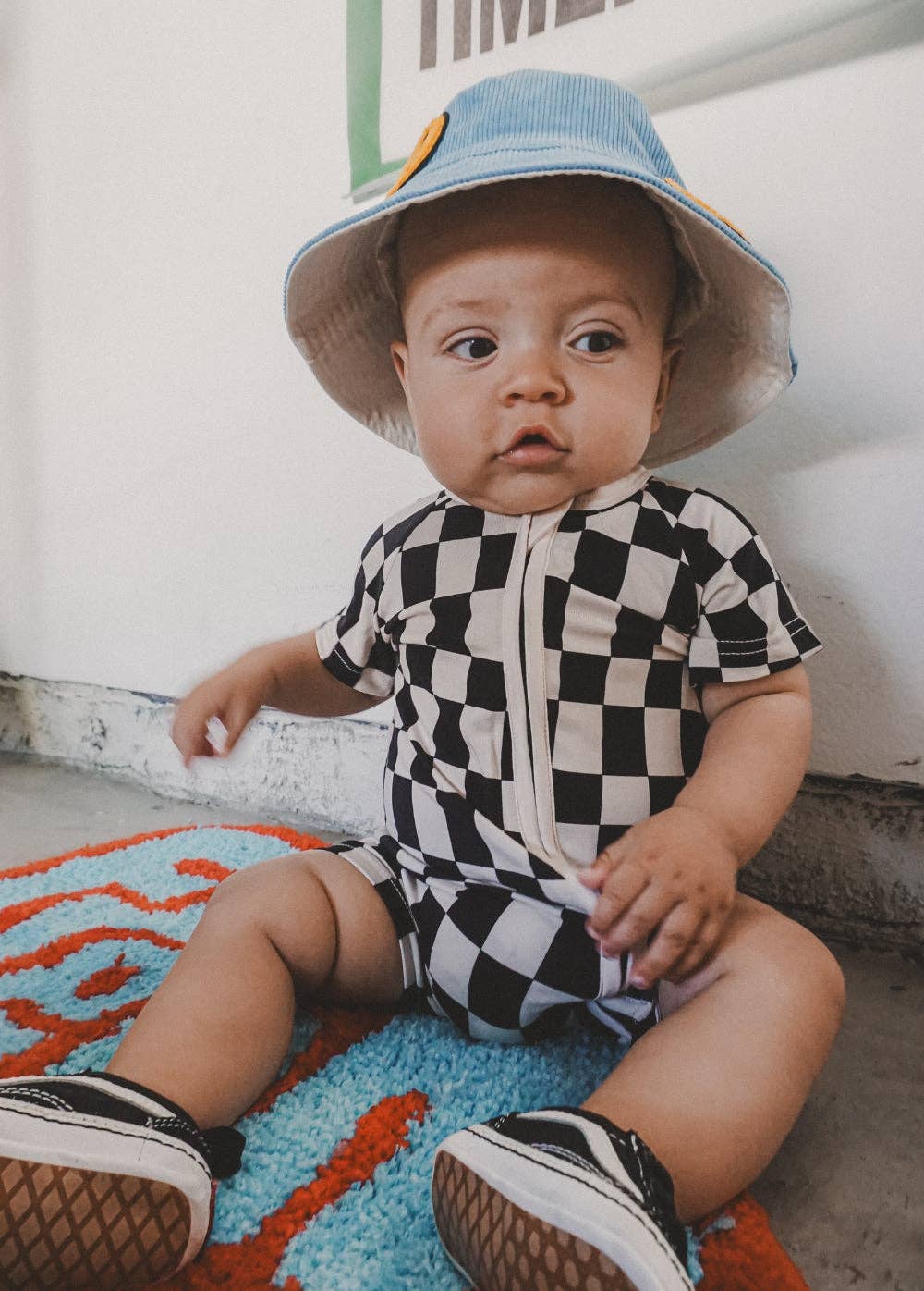 Little Trouble - Checker Shorties Black