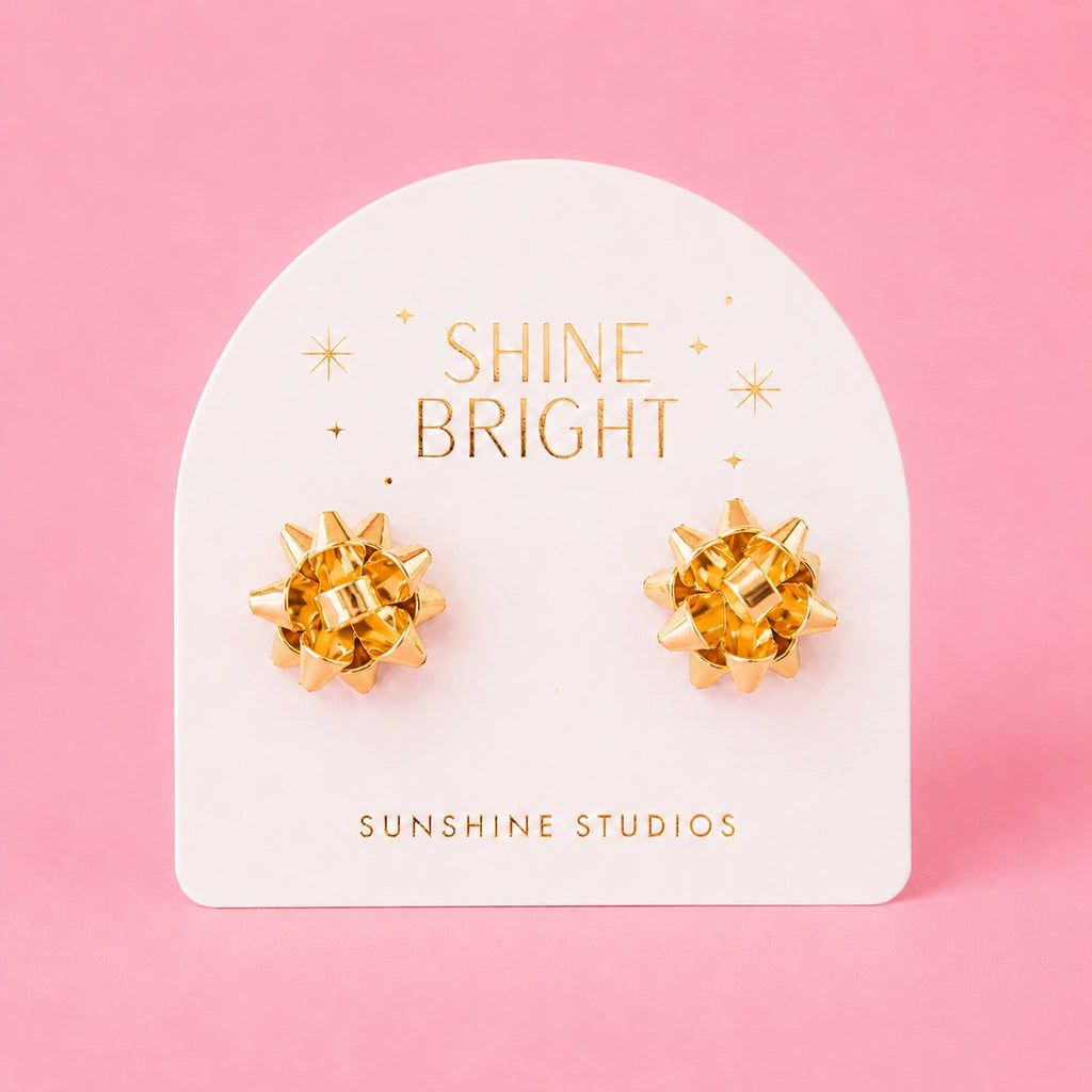 Sunshine Studios - Holiday Bow Earrings (Gold)