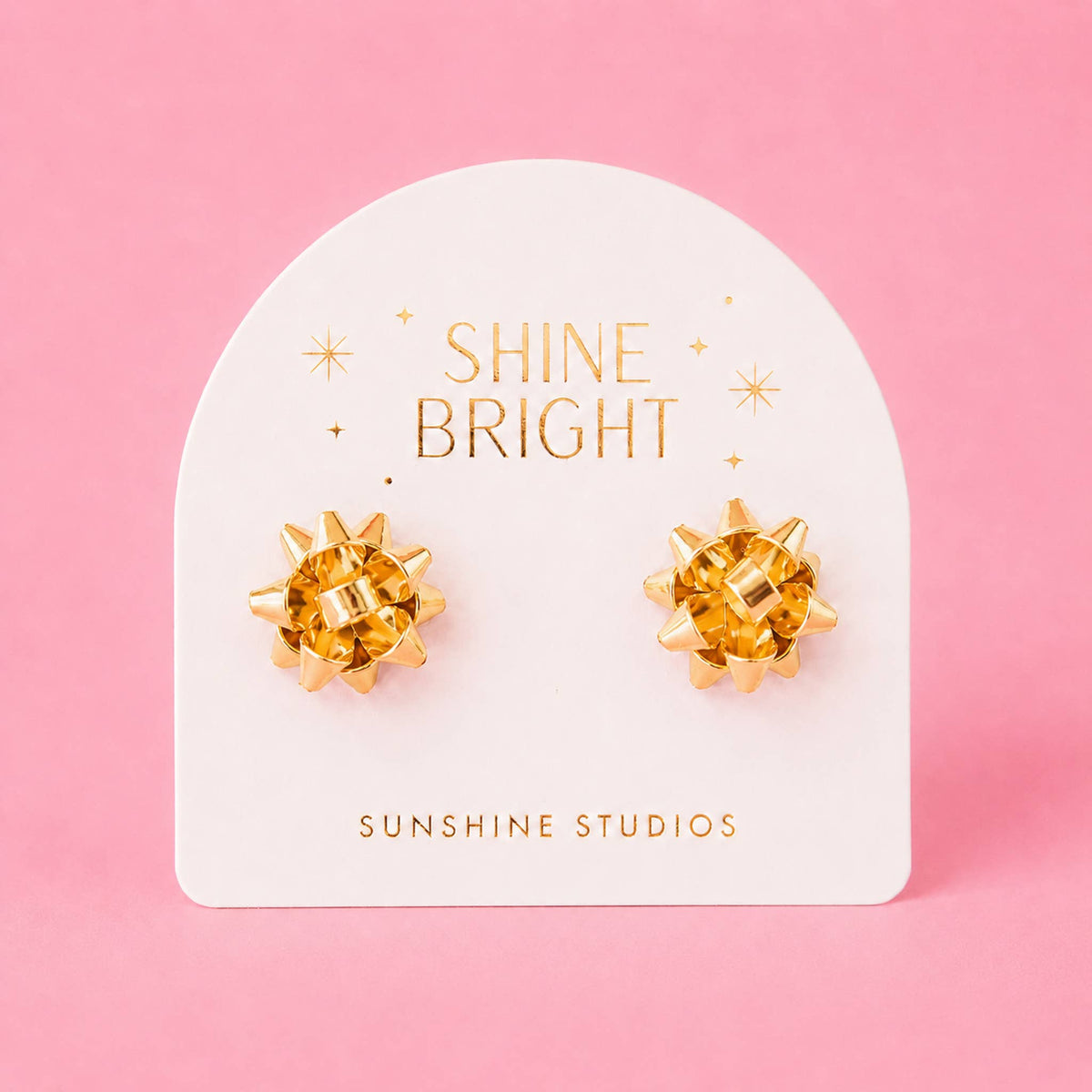 Sunshine Studios - Holiday Bow Earrings (Gold)