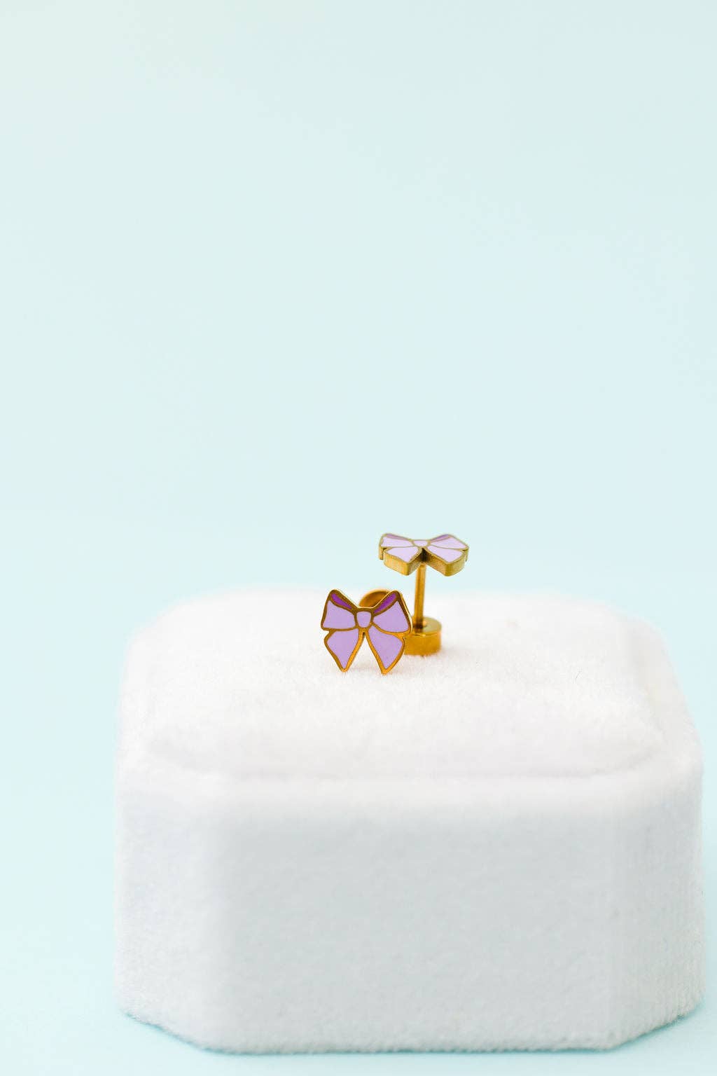 Desert Peach - Lavender Bow Stud Earrings
