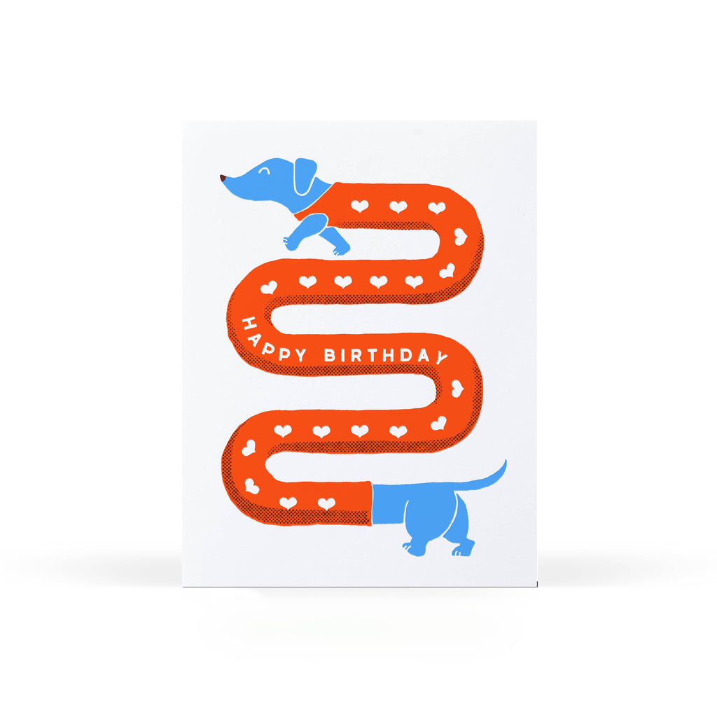 Sweet Bippy Press - Wiener Dog Birthday Greeting Card
