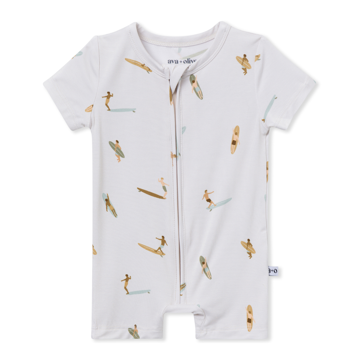 ava + oliver Short Zip Romper - Surfer Dudes