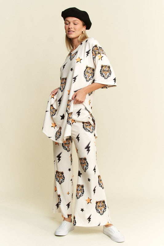 Jade By Jane - Tiger Print Set (Off-White)