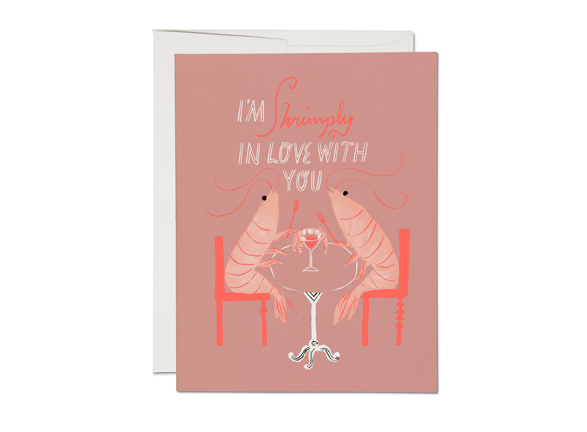Red Cap Cards Greeting Card - Shrimply Love
