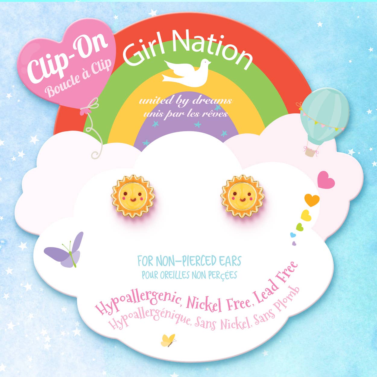 Girl Nation CLIP ON Earrings - Sunny Day