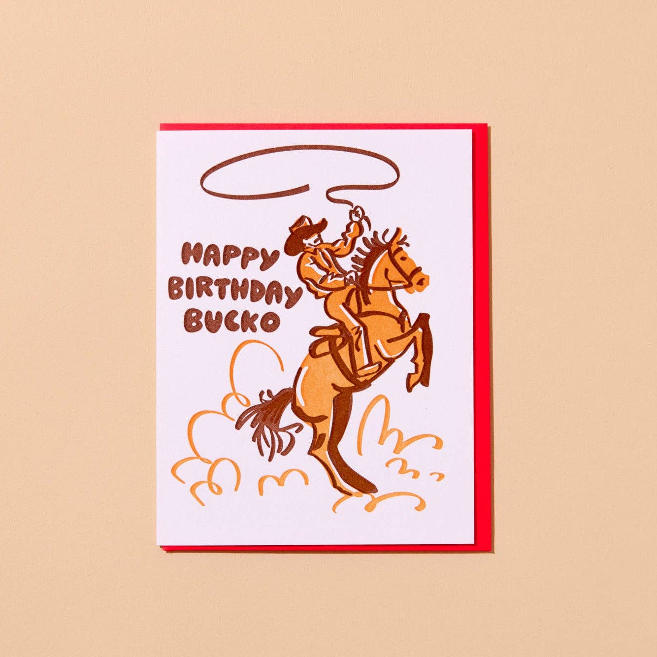 And Here We Are Greeting Card - Bday Bucko