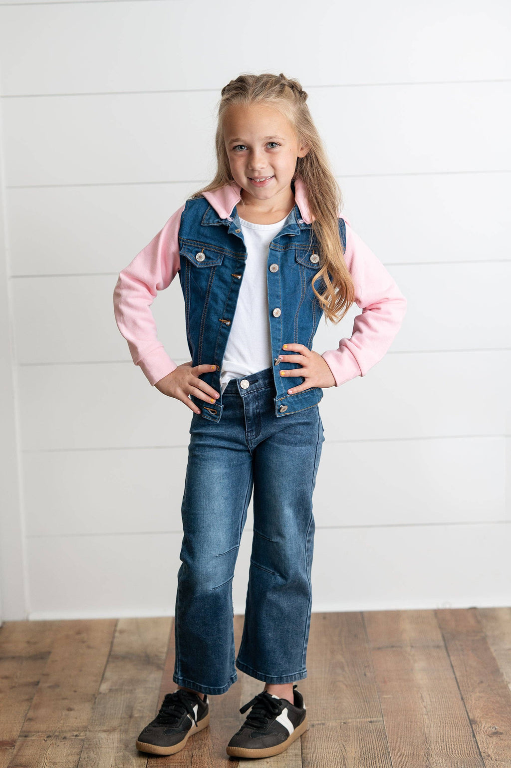 Oopsie Daisy - Hooded Denim Jacket - Pink