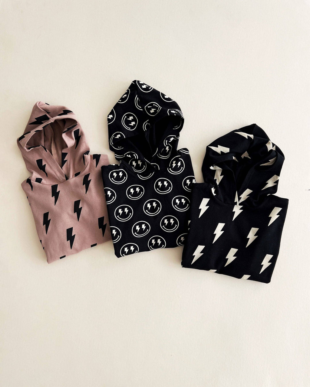 Lucky Panda Kids Hooded Bubble Romper - Black Bolts