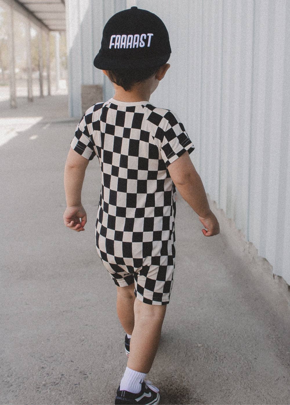Little Trouble - Checker Shorties Black