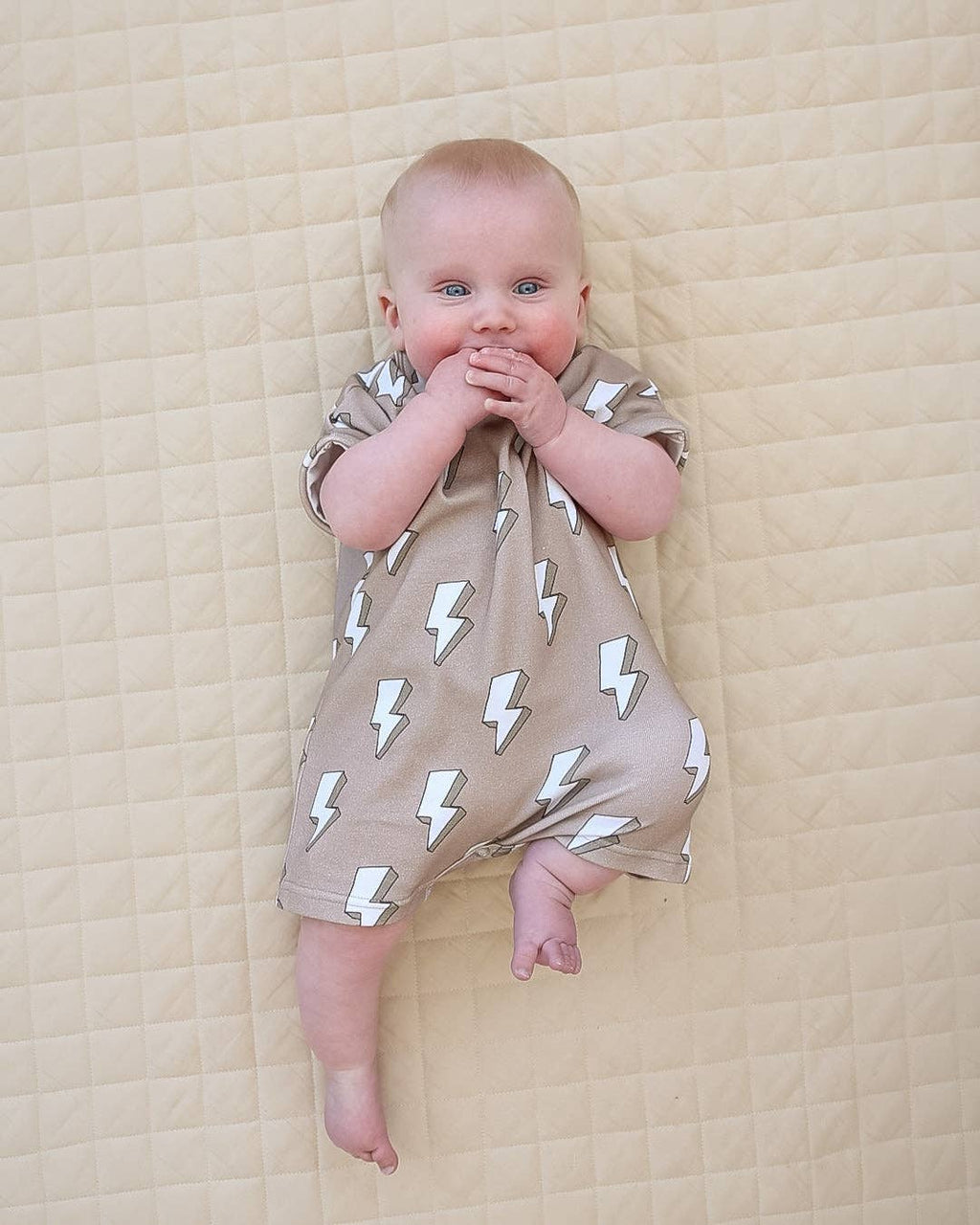 Lucky Panda Kids - Cotton Romper - Electric Beige
