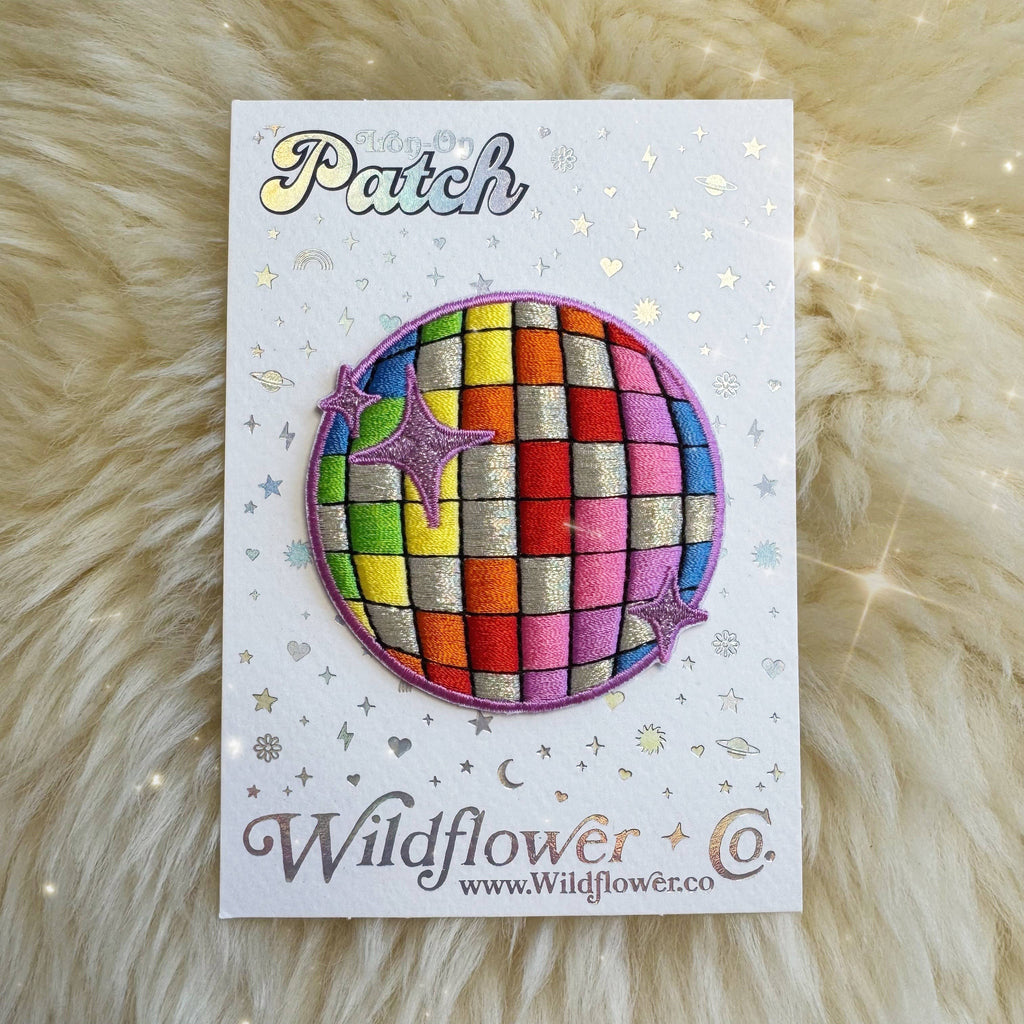 Wildflower + Co. Patch - Rainbow Disco Ball