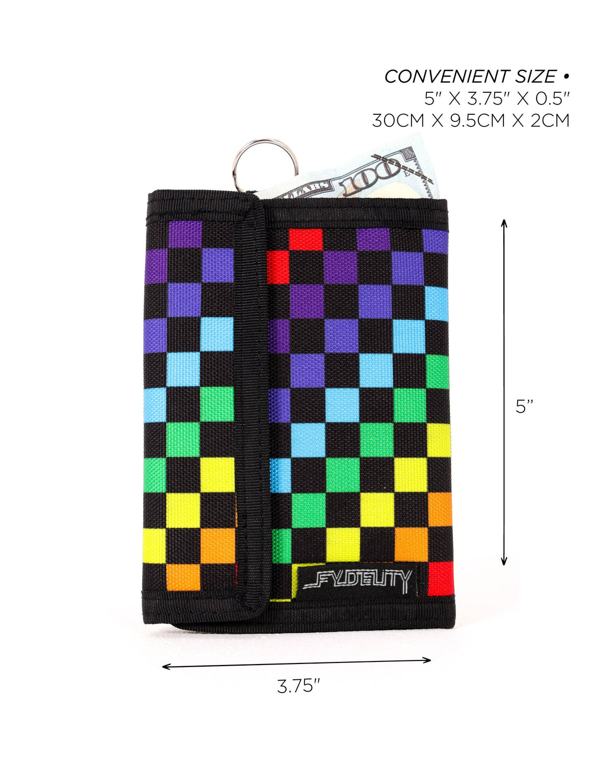 Fydelity - RFID Bifold Wallet (Rainbow Check)