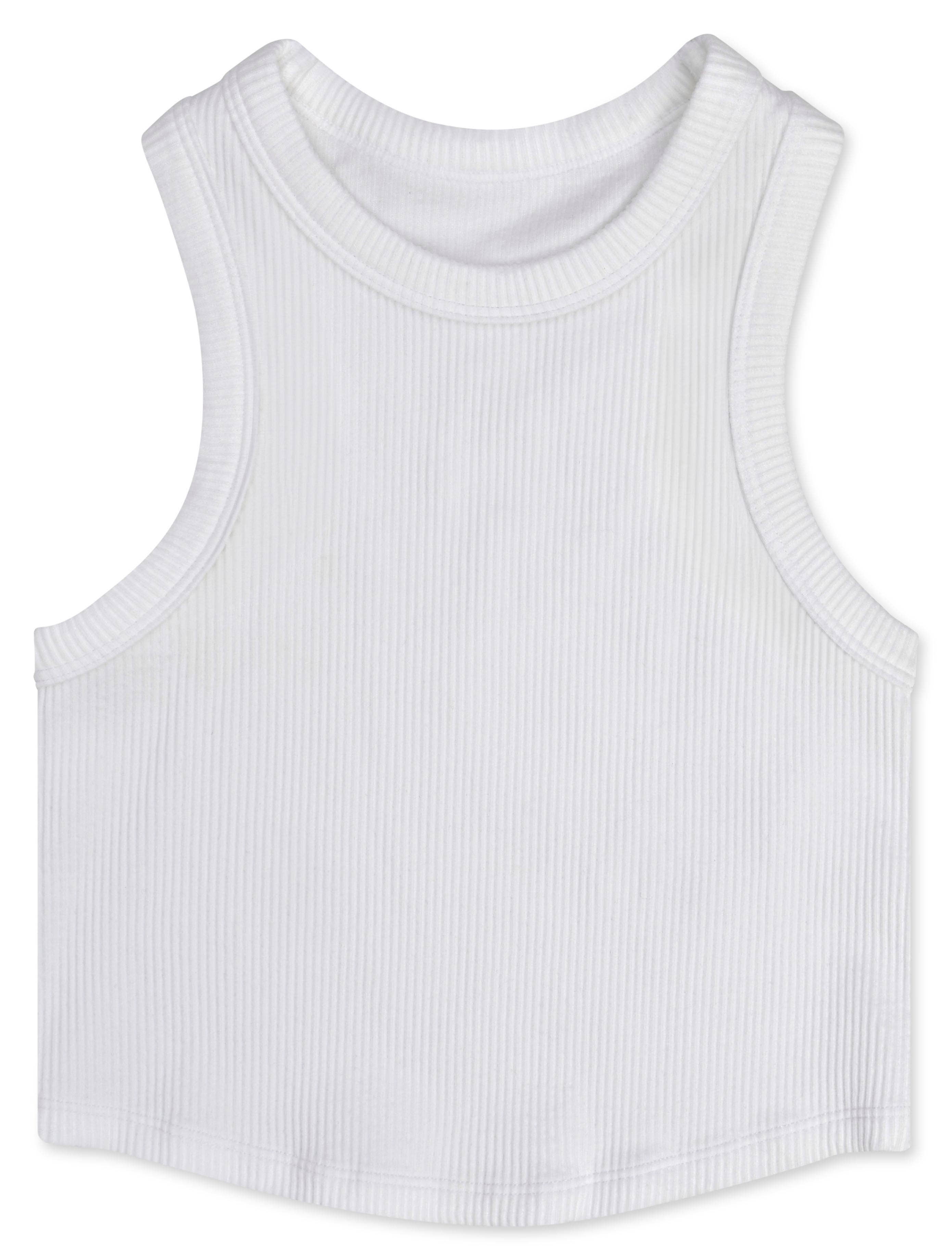 Iscream - Cropped Racer Back Top - White