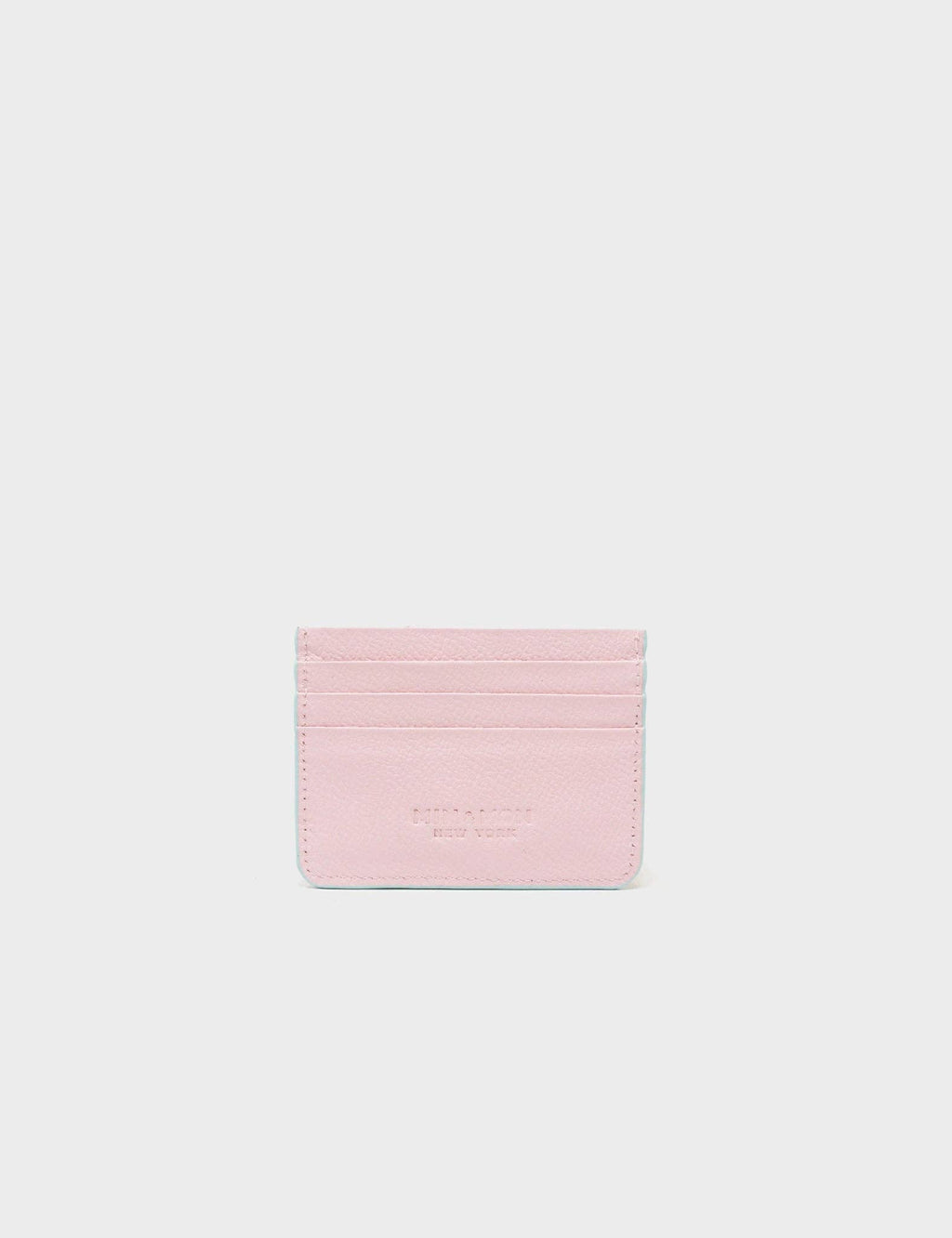 Min & Mon - Filium Parfait Pink Leather Cardholder - All Over Eyes Embroidery