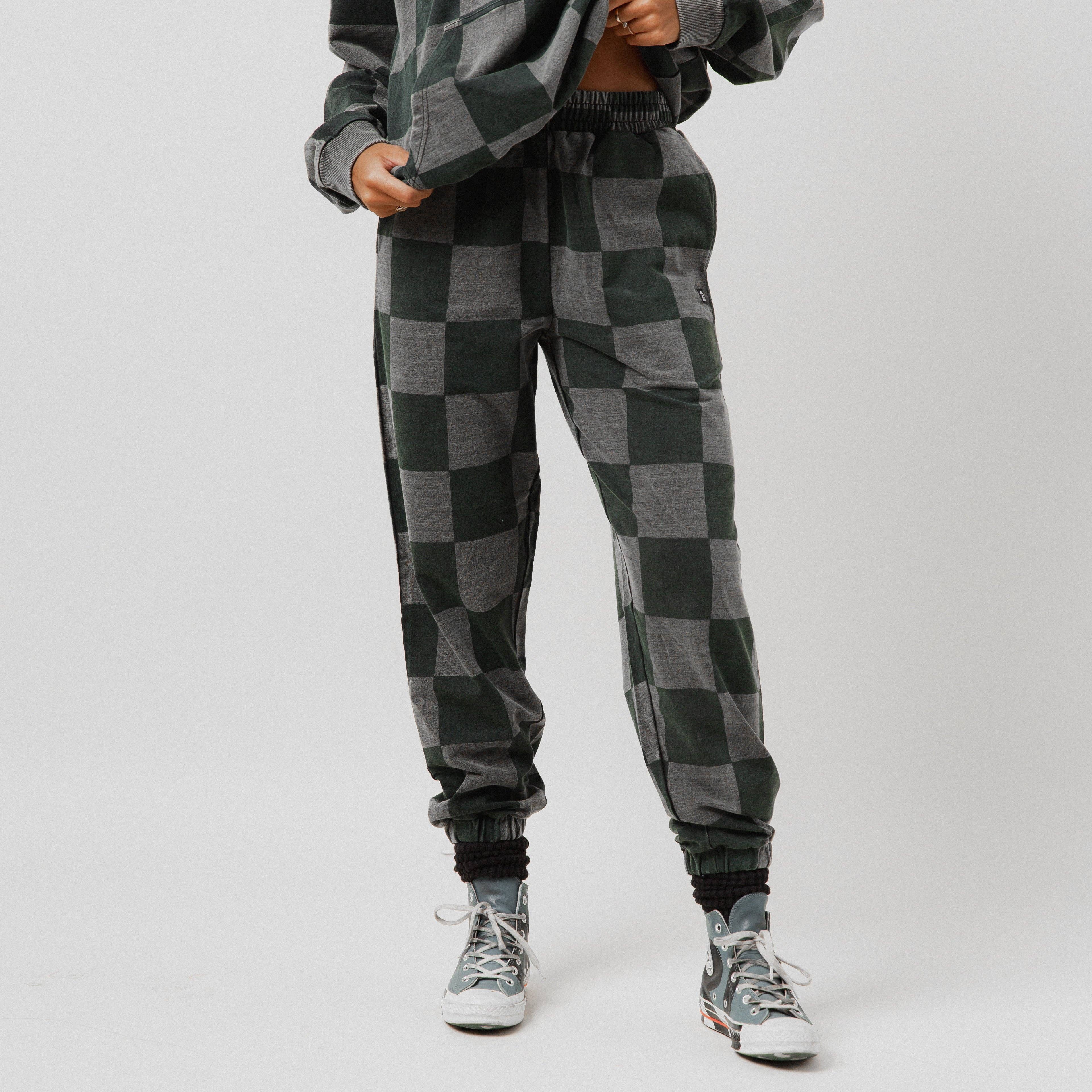 RAGS - Adult Unisex Joggers - Black Denim Check