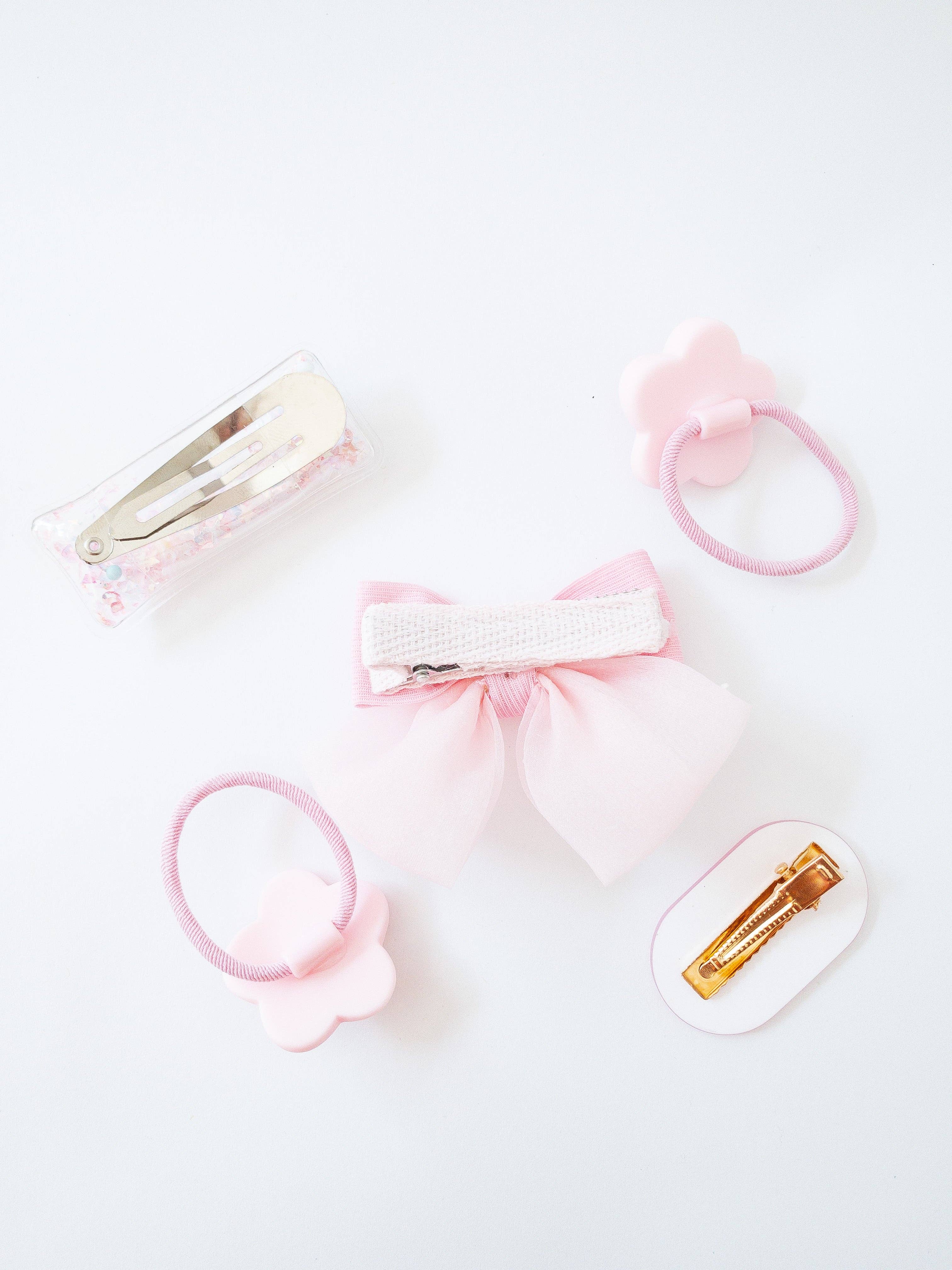Eggy Cakes - Shay Bow and Confetti 5 Piece Hair Clip Set