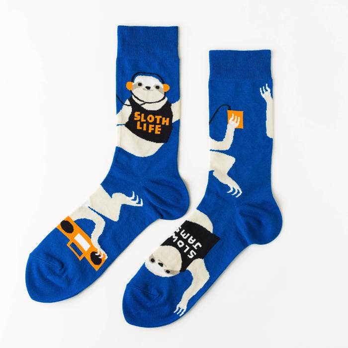 Yellow Owl Workshop Crew Socks - Sloth Life