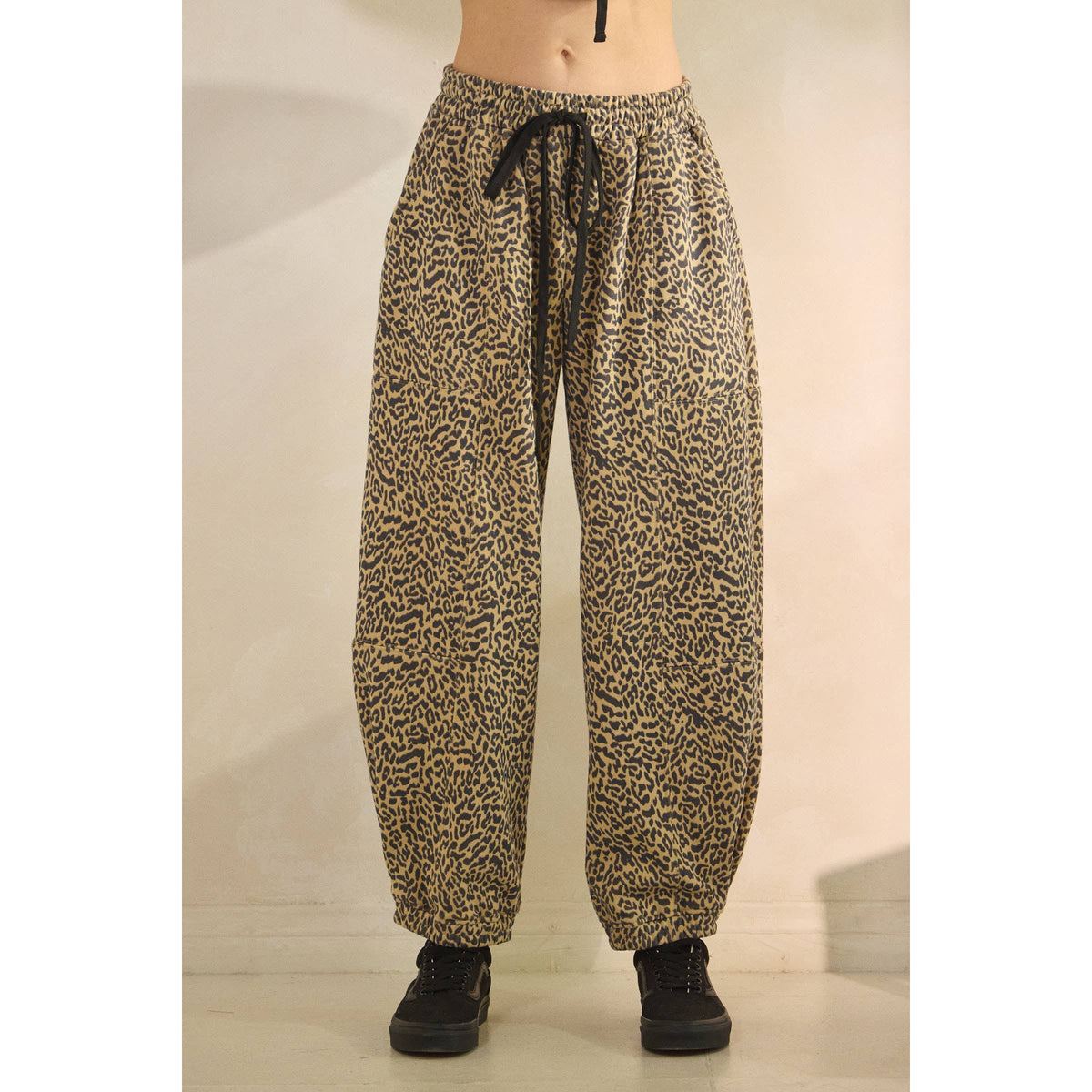 Women's French Terry Pants - Leopard