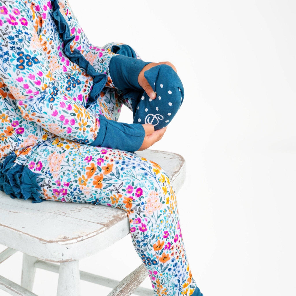 Jammie Session Bamboo Ruffle Romper - Whispering Wildflowers