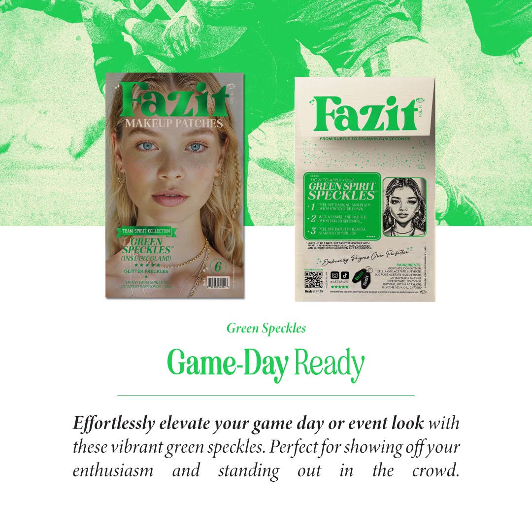 Fazit - Team Spirit Green Glitter Makeup Patches