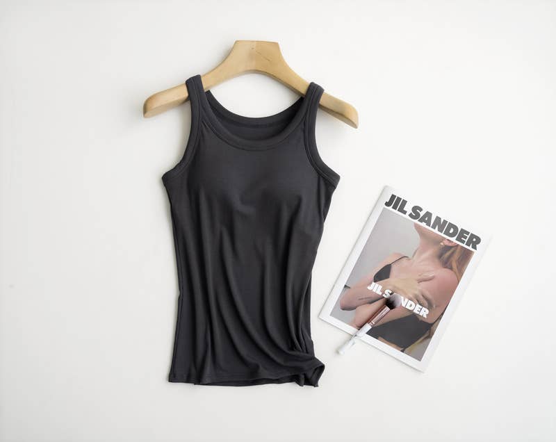 Women's Ribbed Tank w/ Built In Bra