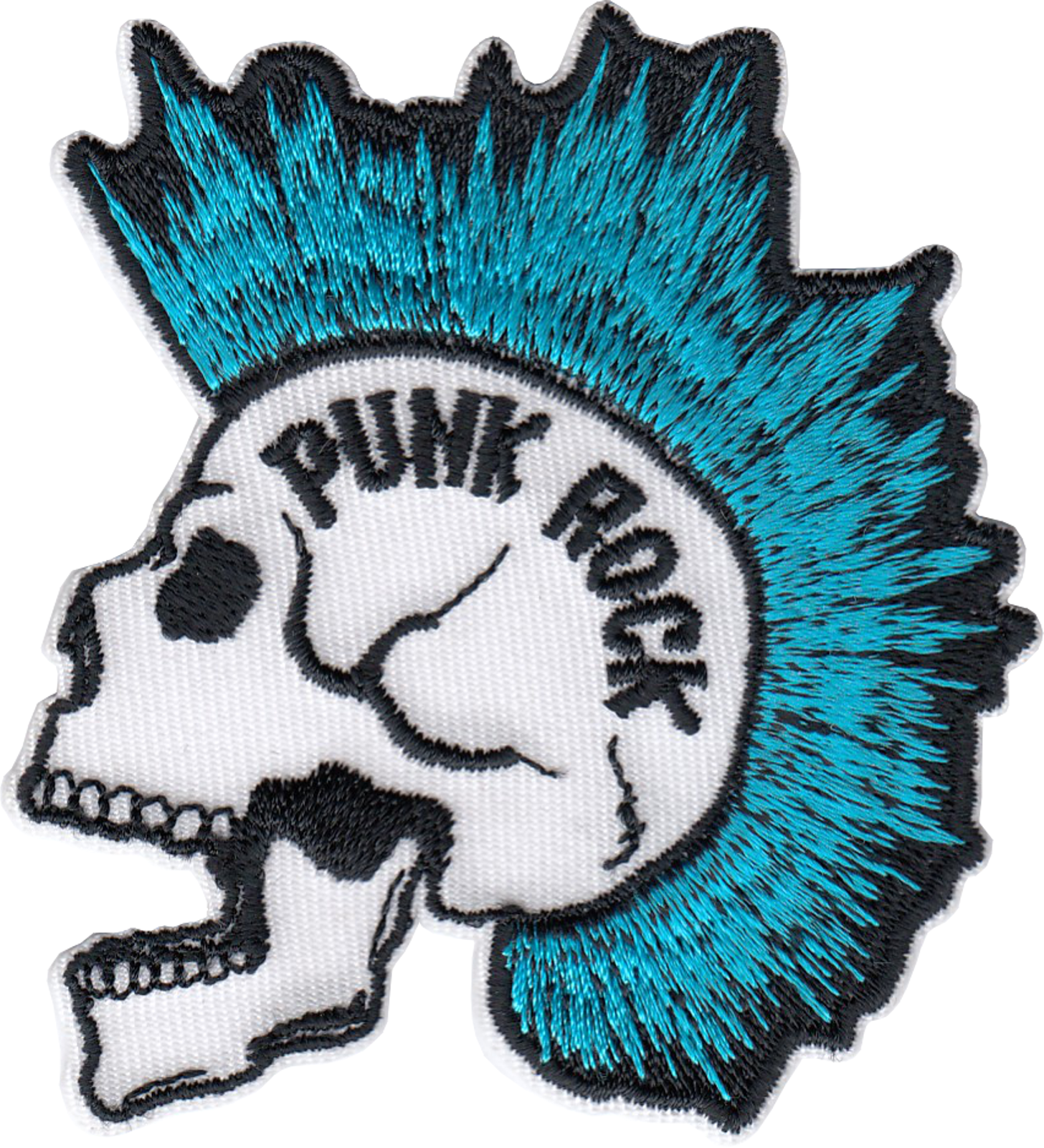 Square Deal Patch - Punk Rock Blue Mohawk Skull