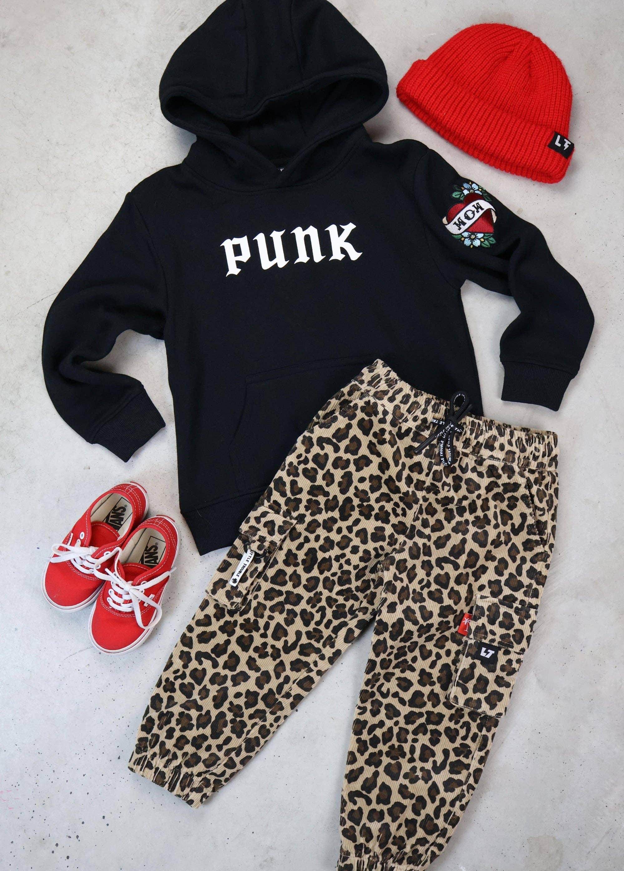 Little Trouble - Leopard Cord Cargos