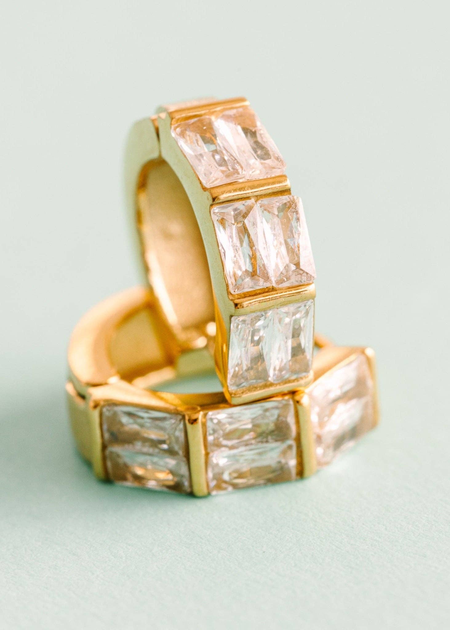 Pierced Co - Triple Baguette Huggies